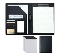 Conference Folder Folder Organiser, A4 Clipboard Folder with Storage Storage, Folder Binder Interview Resume Legal Document Organizer(Svart,No Calculator)