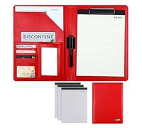 Conference Folder Folder Organiser, A4 Clipboard Folder with Storage Storage, Folder Binder Interview Resume Legal Document Organizer(Rood,No Calculator)