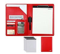 Conference Folder Folder Organiser, A4 Clipboard Folder with Storage Storage, Folder Binder Interview Resume Legal Document Organizer(Rood,12digit Calculator)