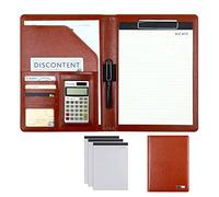 Conference Folder Folder Organiser, A4 Clipboard Folder with Storage Storage, Folder Binder Interview Resume Legal Document Organizer(Bruin,12digit Calculator)
