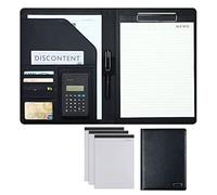 Conference Folder Folder Organiser, A4 Clipboard Folder with Storage Storage, Folder Binder Interview Resume Legal Document Organizer(Svart,8digit Calculator)