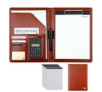 Conference Folder Folder Organiser, A4 Clipboard Folder with Storage Storage, Folder Binder Interview Resume Legal Document Organizer(Bruin,8digit Calculator)