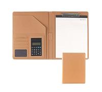 Conference Folder Folder Organiser, A4 Clipboard Folder with Storage Storage, Leather Folder Faux Leather Interview Writing Legal Pads(Geel,8digit Calculator)