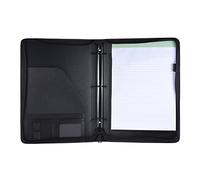 Conference Folder, Leather Folder A4 Portfolio with Refillable Writing Pad for Travel School Home