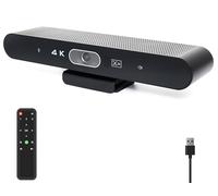 Conference Room Camera, All-in-One 4K Webcam with Microphone and Speaker, AI Tracking and Auto Framing, Wide Angle of View, Plug and Play USB Webcam for PC, Mac, Meetings, Teams, Zoom (Black) (Black)