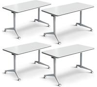 Conference Room Square Table - 140cm Negotiation & Podcast Table for Home Office and Classroom - 4-Piece Set Modern Design & Versatile
