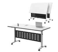 Conference Room Table, Modern Office Conference Tables Large Folding Flip-Top Mobile Table on Wheels for Corporations,seminar Rooms Space-Saving 2Pack-120x60x75cm