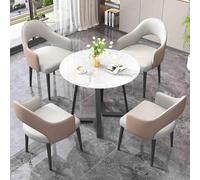 Conference Table and Chair Set for Reception and Office Dining Table Set for 4 People Gray Perfect for Small Meeting Rooms and Event Spaces