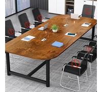 Conference Table for Office Sturdy Wooden Desk with Adjustable Feet Seminar Room Table with Cable Management 120x80x75CM Brown - Ideal for Meetings & Collaborations