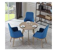 Conference Table Set with 3 Chairs - Space-Saving Design for Office, Reception, Tea Shop, Restaurant - Cotton Linen