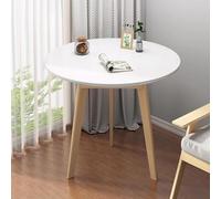 Conference Table, Small Round Wooden Dining Table, 2-Person Kitchen Table, Medieval Modern Design, Sturdy Triangular Structure, Ideal for Dining Rooms