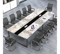 Conference Table812 People BlackWhiteSturdy Metal Frame Cable Management Stylish Office Meeting DeskPerfectProfessional Spaces