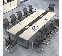 Conference Table812 People - Sturdy Metal Frame BlackWhitewith Cable Management - Stylish Office Meeting Desk PerfectCollaborative Work