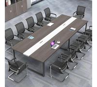 Conference Table812 People - Sturdy Metal Structure Stylish BlackWhitewith Cable Management IdealOffice Meetings and Collaborative Spaces
