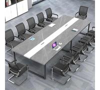 Conference Table812 PeopleSturdy Metal Structure BlackWhite Pattern Cable Management Stylish Office Meeting Desk IdealProfessional Spaces
