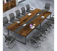 Conference TableOffice Meeting Table812 People Sturdy Metal Frame BlackWhite Pattern Cable ManagementIdealProfessional Spaces