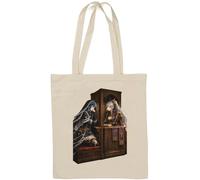 Confession in Ancient Chapel Booth Natural Cotton Tote Bag White