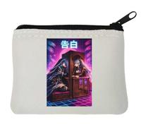 Confession in Neon Lit Chapel Neoprene Coin Purse Pouch 10x11cm White