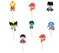 Confetti 24pc Cartoon Superhero Cupcake Topper for Kids Birthday Party Cake Decoration Supplies Super Heroes Cupcake Toppers Cupcake Toppers/Super Heroes Party Supplies/Superheroes Inspired