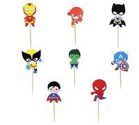 Confetti 24pc Cartoon Superhero Cupcake Topper for Kids Birthday Party Cake Decoration Supplies Super Heroes Cupcake Toppers Cupcake Toppers/Super Heroes Party Supplies/Superheroes Inspired