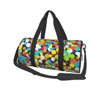 Confetti bright pattern Duffle Bag for Women Men Personal Item Travel Bag Canvas Weekender Overnight Bag Lightweight Sports Tote Gym Bag Carry On Luggage Bag, Black, One Size