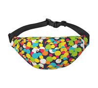Confetti bright pattern Fanny Pack for Men Women Belt Bag Fashion Waist Bag Everywhere Crossbody Bag Wallet Hip Bum Bag with Adjustable Strap Waterproof Chest Bag for Travel Hiking Sports, Black, One