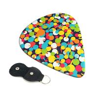 Confetti Bright Pattern Guitar Plectrums, 6 Guitar Plectrums, Double Sided Printing, For Acoustic Guitar, Bass, Ukulele, Electric Guitar (0.46 Mm 0.71 Mm 0.96 Mm)