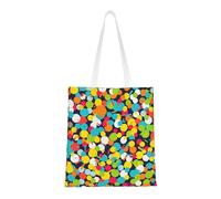 Confetti Bright Pattern Tote Bag For Women,Canvas Shoulder Bags With Pockets Shopping Bag Cute Reusable Grocery Bags