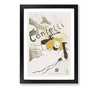 Confetti by Henri De Toulouse-Lautrec Framed Print | A2 Black Framed Wall Art | Ready to Hang | Modern Nature Picture | Living Room Bedroom Lounge Office