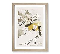 Confetti by Henri De Toulouse Lautrec Framed Wall Art Print A2 Oak
