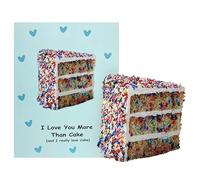 Confetti cake Shaped Greeting Card, Love Card, for Him Her, Cute Birthday Card Gifts for Boyfriend Girlfriend, Lovely Love Greeting Card for Husband Wife, I love you more than Cake Greeting Card