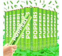 Confetti Cannon 12Pack green Party Popper Shooters 12 Inch Confftti Cannnons Launches 20-25ft Confftti Poppers for Wedding,Birthday,Graduation, New Years Eve Celebration