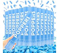 Confetti Cannons Blue 12Pack Party Popper Shooters 12 Inch Confftti Cannnons Launches 20-25ft Biodegradable Confftti Poppers forBirthday,Wedding,Graduation, New Years Eve Celebration