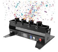 Confetti Cannons Launcher Machine Cannon Electric Stage Effect Blower, Portable 4-Shot for Partylight Effect Club Bar Wedding Christmas Halloween Carnival Easter