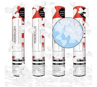 Confetti Cannons White, Fewlew Party Poppers *4, White Heart Confetti Cannon, Handheld Wedding Confetti Cannon for Weddings, Parties, Baby Showers, Christmas, Birthday Parties