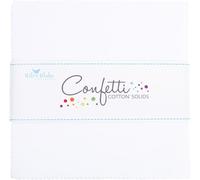 Confetti Cotton Solids Bright White 42 5-inch Squares Charm Pack Riley Blake 5-120-BWHITE-42