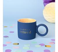 Confetti Happily Retired Navy Mug Confetti Navy