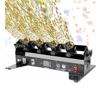 Confetti Launcher Machine Cannon 4 Shots Portable Professional DJ for Party Club Bar Wedding - Electric Light Effect for Christmas Halloween