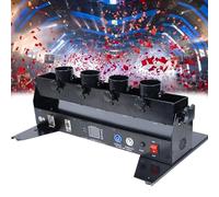Confetti Machine, Electric 4-Shot Cannon Launcher for DJ Stage, Weddings, Parties, Concerts, Special Events, Professional Confetti Effect Display