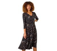 Confetti Print Twist Midi Dress Roman Black 18