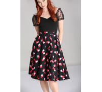 Confetti Printed cotton 50's Midi skirt hell bunny Black M