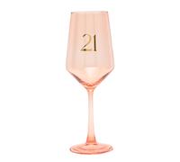 Confetti Women's Celebrations Wine Glass - 21 in Peach Confetti Peach
