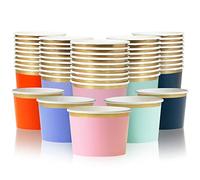 Confettiville Paper Ice Cream Cups, 50-Count 9-Oz Disposable Bowls for Desserts & Soups, 5 Colour Options