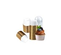 Confezione da 100 fodere per Cupcake con coperchi tazze da Forno USA e Getta,Mini Cupcake Liner per Muffin,contenitori per Cupcake,per matrimoni,Feste di Compleanno,Bianco 100 ML