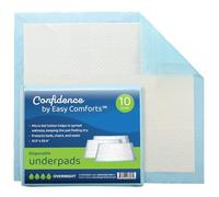 Confidence Chucks Disposable Underpads, Super Absorbent Protective Bed Pads for Seniors, Pkg of 10, by Easy Comforts
