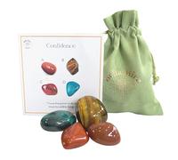 Confidence Crystals - UK Designed 4 Stone Premium Selection for Intuition, Energy, Integrity, Nurture Comes with Gift Pouch, Wellness Guide & Info Booklet