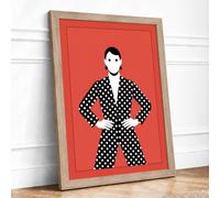 Confidence in Polka Dots Framed Wall Art Print A3 Oak | Ready to Hang, Premium Gi Paper, Fade-Resistant Inks, Securely Packaged, UK Made