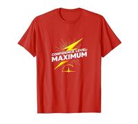 Confidence Level: Maximum Big Ween Energy Lightning Bolt T-Shirt, Men, Red, 3XL