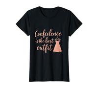 Confidence: The Best Outfit Feminist Rose Gold Design T-Shirt
