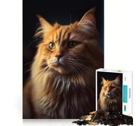 Confident Ginger Cat 1000 Piece Jigsaw Puzzles for Adults Think Sharper, Fine Detail, Home Play, Xmas Idea (38x52cm)